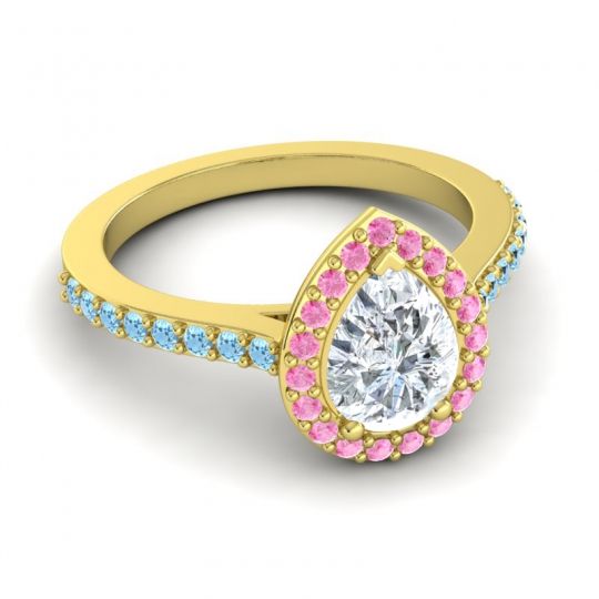 Pear Shape Halo Leta Ring