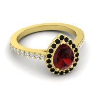 Pear Shape Halo Leta Ring