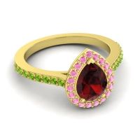 Pear Shape Halo Leta Ring