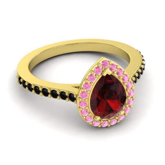 Pear Shape Halo Leta Ring