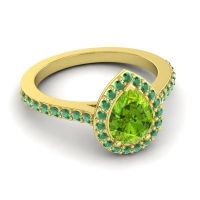 Pear Shape Halo Leta Ring