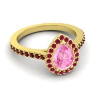 Pear Shape Halo Leta Ring