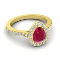 Pear Shape Halo Leta Ring