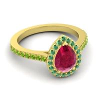 Pear Shape Halo Leta Ring