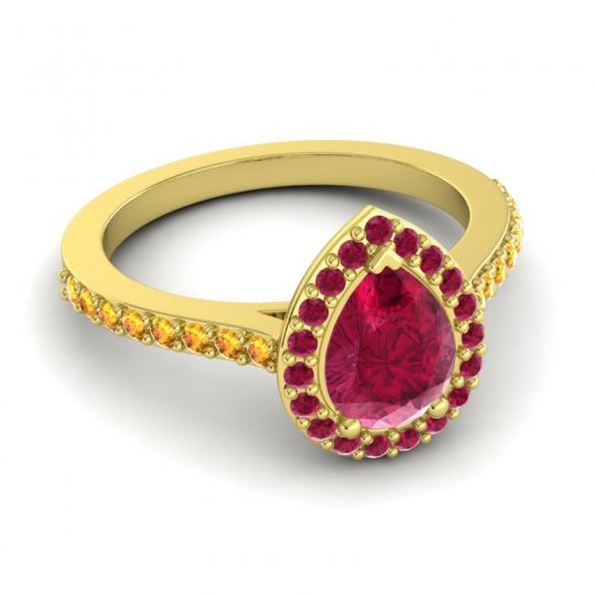 Pear Shape Halo Leta Ring