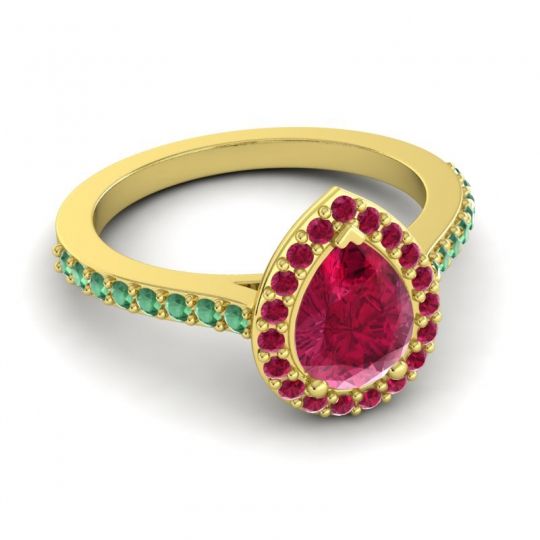 Pear Shape Halo Leta Ring