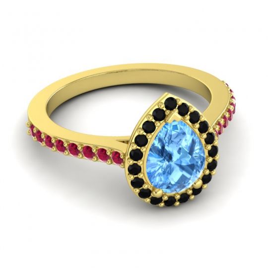 Pear Shape Halo Leta Ring