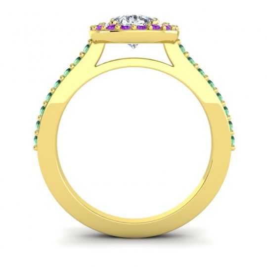 Pear Shape Halo Leta Ring