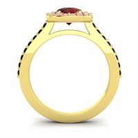 Pear Shape Halo Leta Ring