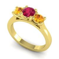 Three Stone Nala Ring