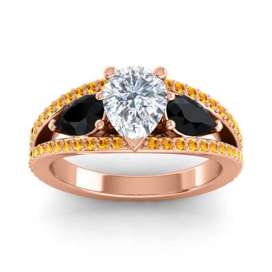 Modern Pave Pear Vatama Ring