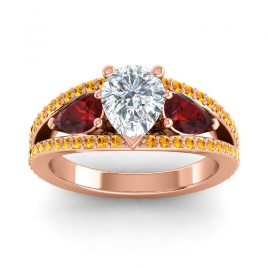 Modern Pave Pear Vatama Ring