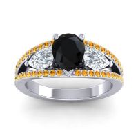 Modern Pave Pear Vatama Ring