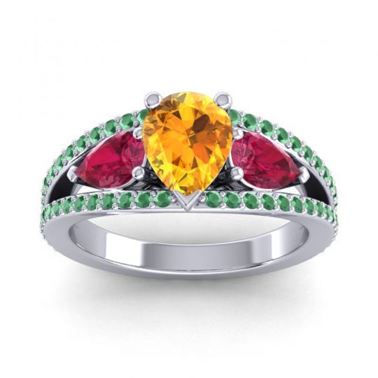 Modern Pave Pear Vatama Ring