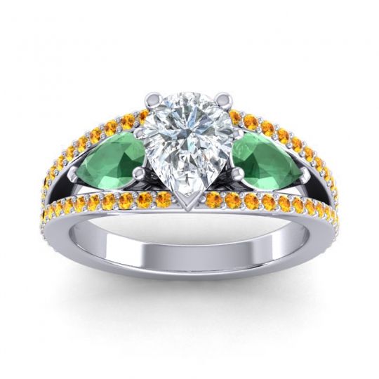 Modern Pave Pear Vatama Ring