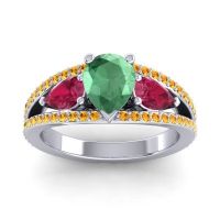 Modern Pave Pear Vatama Ring