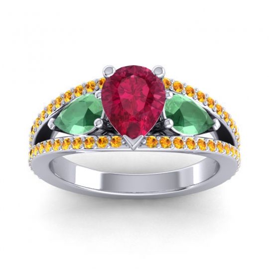 Modern Pave Pear Vatama Ring