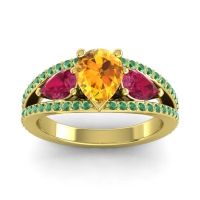 Modern Pave Pear Vatama Ring