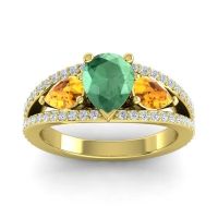 Modern Pave Pear Vatama Ring