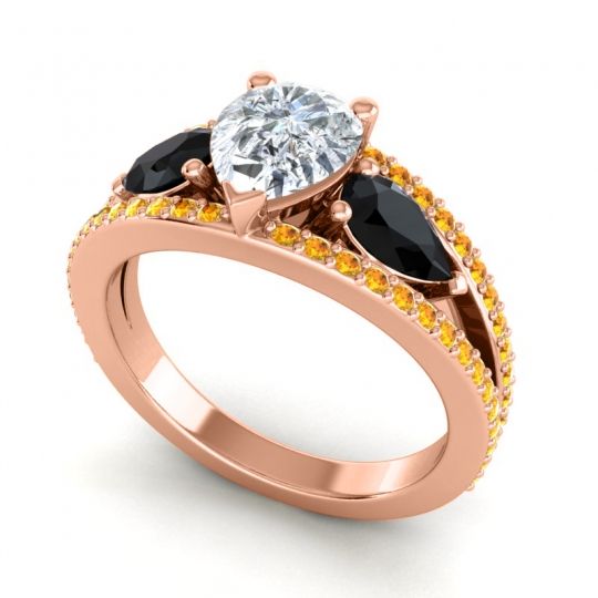 Modern Pave Pear Vatama Ring