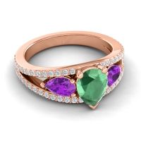 Modern Pave Pear Vatama Ring
