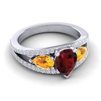 Modern Pave Pear Vatama Ring