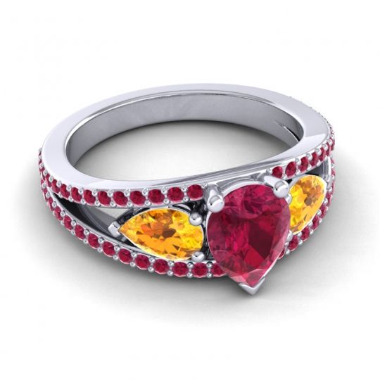 Modern Pave Pear Vatama Ring
