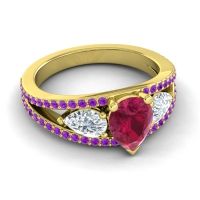 Modern Pave Pear Vatama Ring