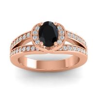 Halo Oval Pave Kaza Ring, 7x5mm