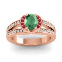 Halo Oval Pave Kaza Ring, 7x5mm