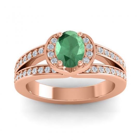 Halo Oval Pave Kaza Ring, 7x5mm