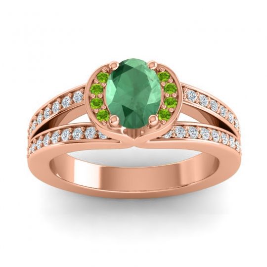 Halo Oval Pave Kaza Ring, 7x5mm