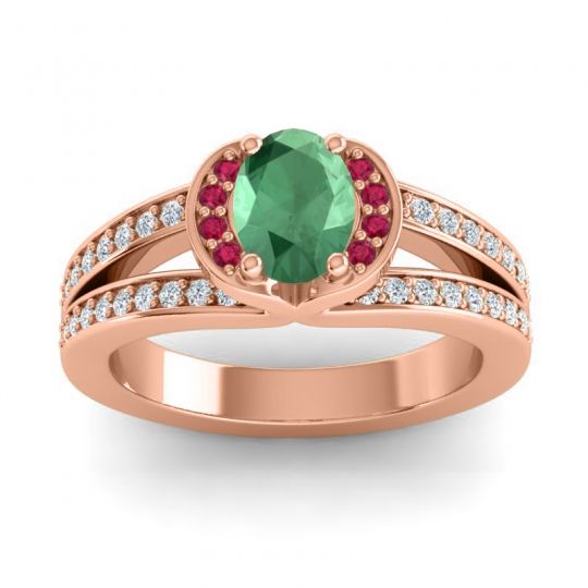 Halo Oval Pave Kaza Ring, 7x5mm