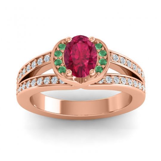 Halo Oval Pave Kaza Ring, 7x5mm