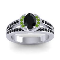 Halo Oval Pave Kaza Ring, 7x5mm