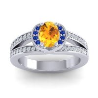 Halo Oval Pave Kaza Ring, 7x5mm