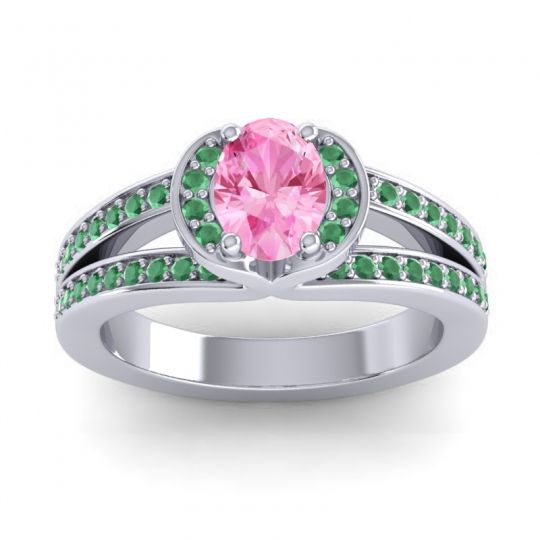 Halo Oval Pave Kaza Ring, 7x5mm