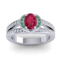 Halo Oval Pave Kaza Ring, 7x5mm