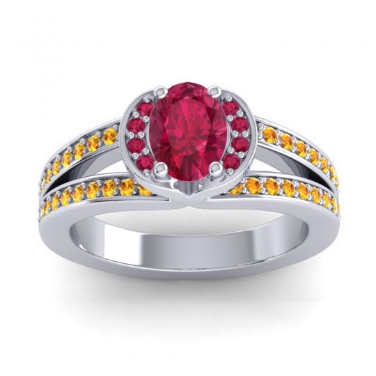 Halo Oval Pave Kaza Ring, 7x5mm