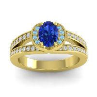Halo Oval Pave Kaza Ring, 7x5mm