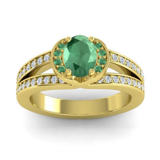 Halo Oval Pave Kaza Ring, 7x5mm