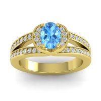 Halo Oval Pave Kaza Ring, 7x5mm