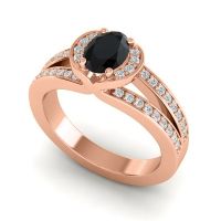 Halo Oval Pave Kaza Ring, 7x5mm