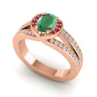 Halo Oval Pave Kaza Ring, 7x5mm