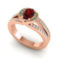 Halo Oval Pave Kaza Ring, 7x5mm