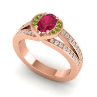 Halo Oval Pave Kaza Ring, 7x5mm