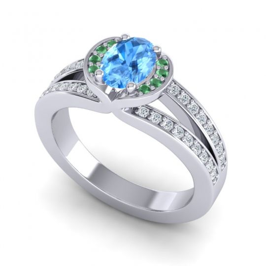 Halo Oval Pave Kaza Ring, 7x5mm