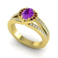 Halo Oval Pave Kaza Ring, 7x5mm