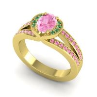 Halo Oval Pave Kaza Ring, 7x5mm