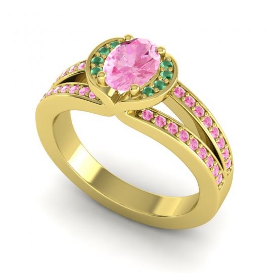Halo Oval Pave Kaza Ring, 7x5mm